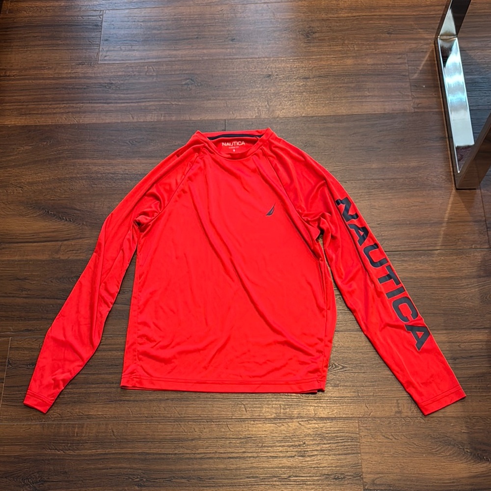 Nautica Pre Owned Red Long Sleeve Swim Shirt